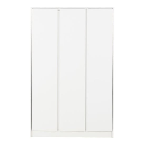 CHOICEWARDROBE McGowan 3-door white wooden wardrobe, contemporary minimalist design, clean storage.