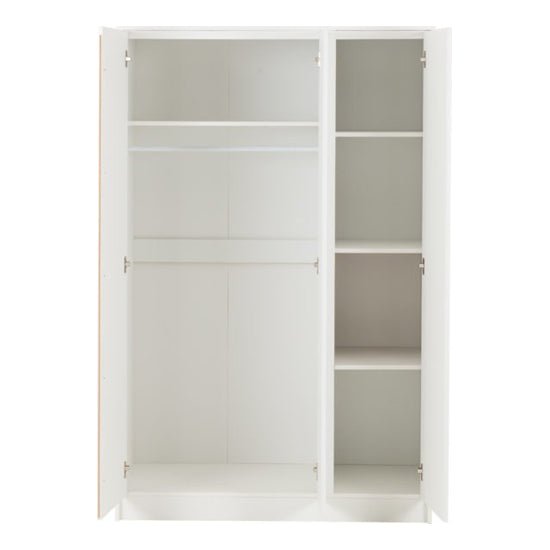 CHOICEWARDROBE 3-door white wardrobe with hanging rail and shelves