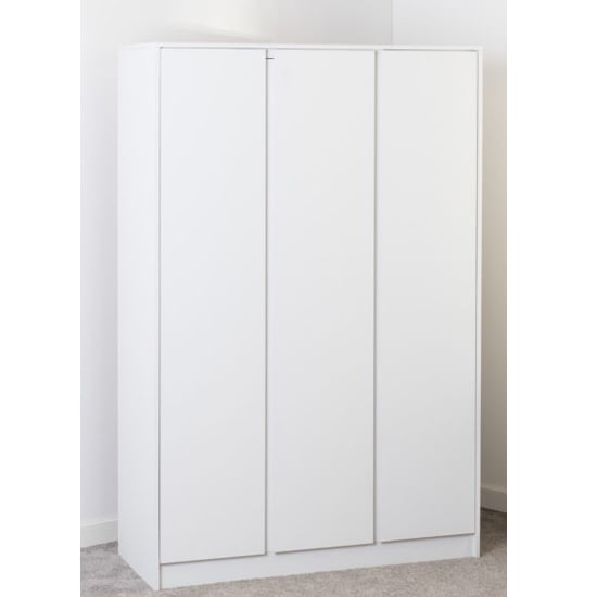 CHOICEWARDROBE McGowan 3 door white finish wardrobe with minimalist design
