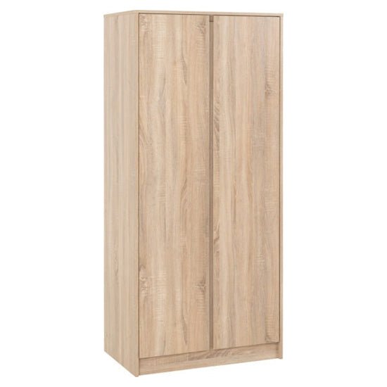 CHOICEWARDROBE McGowen two-door wardrobe in light oak with natural wood grain effect.