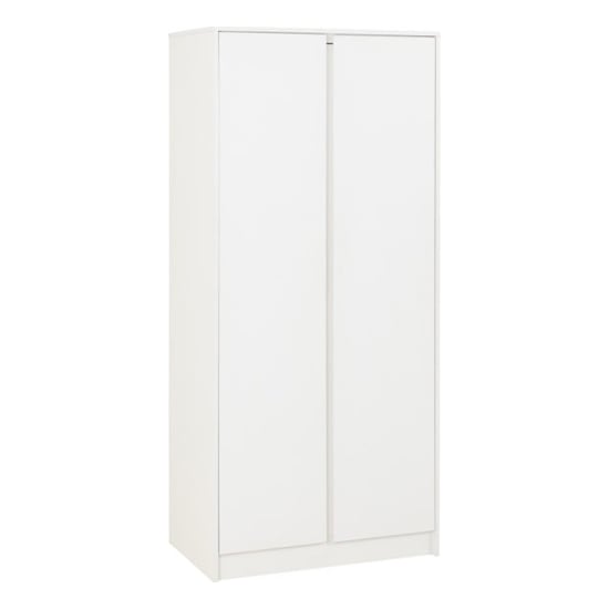 White two-door wardrobe from the McGowen bedroom furniture set