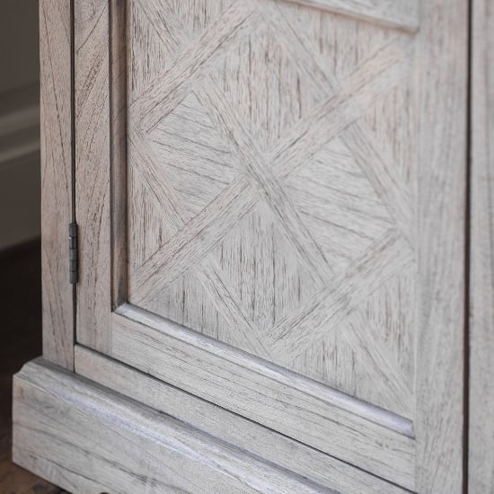 CHOICEWARDROBE Mestiza 2 Door Wardrobe natural finish carved geometric detail