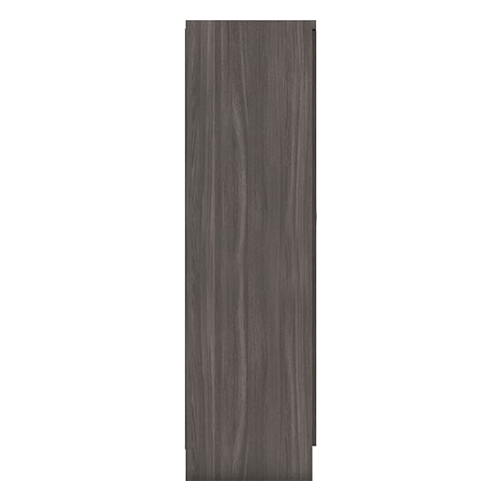 Side view of CHOICEWARDROBE Modara 230cm 6 door wardrobe in dark grey oak wood grain finish.