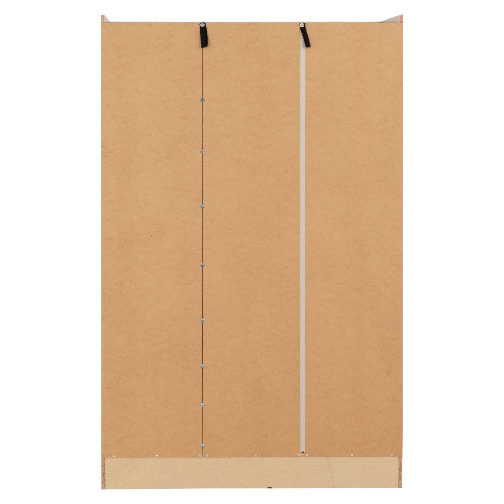 Back view of CHOICEWARDROBE Modara Black Gloss 3 Door Wardrobe unfinished particle board with fixings