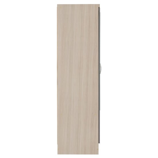 CHOICEWARDROBE Modara 6 Door Wardrobe - Grey Gloss side view, showing edge of handle.