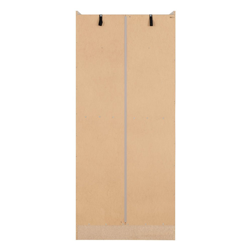 CHOICEWARDROBE Modara two-door wardrobe in light oak and grey high gloss finish.