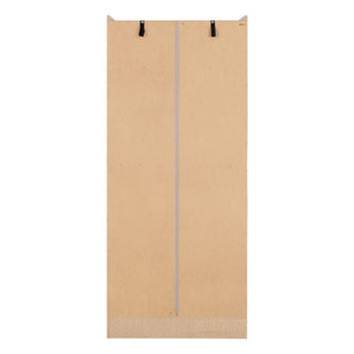 The CHOICEWARDROBE Modara Light Oak & Grey High Gloss Wardrobe features two doors with a sleek, modern look, subtle screws along the edges, and black hinges on top. Its 78 cm width offers practical bedroom storage in a simple contemporary style.