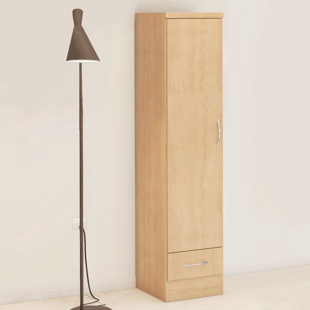 CHOICEWARDROBE Modara Sonoma Oak slim wardrobe with 1 door and drawer