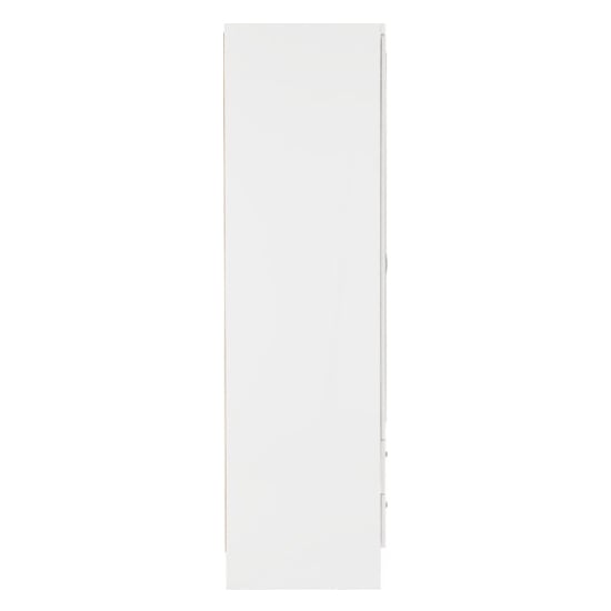 Side profile of a CHOICEWARDROBE 6-door wardrobe in white gloss finish.