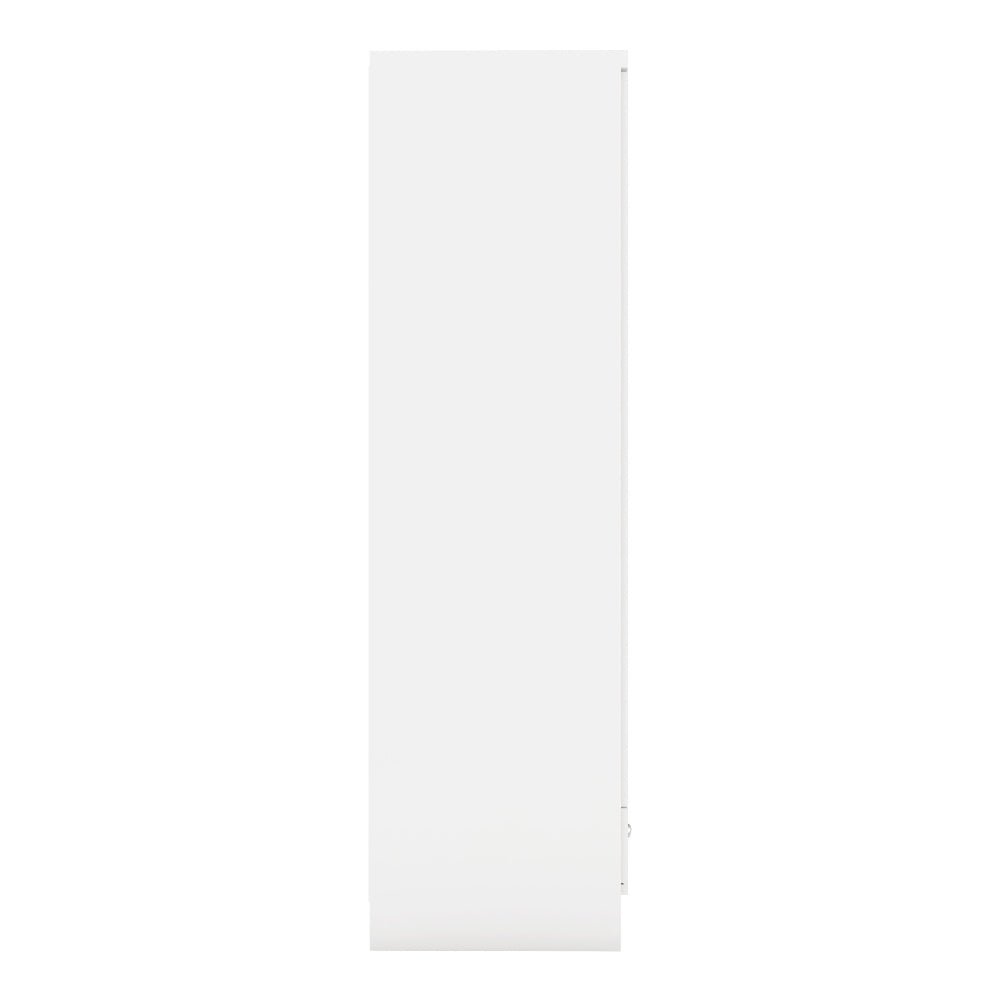 CHOICEWARDROBE slim 40cm high gloss white single door wardrobe side view