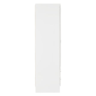 Side profile of ChoiceWardrobe Modara 6 Door Wardrobe highlighting high gloss white finish and clean modern lines