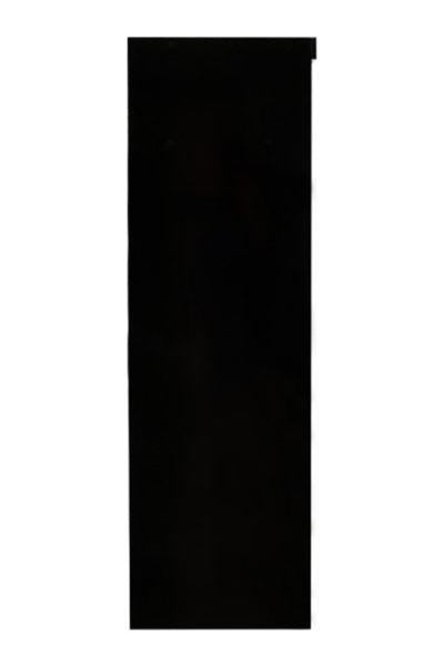 Black gloss 3-door sliding wardrobe with central mirror panel