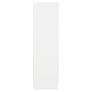 The CHOICEWARDROBE Modora White High Gloss 2 Door Wardrobe is shown with a sleek, plain white finish and minimalist design, featuring compact modern storage and a glossy front against a white background.