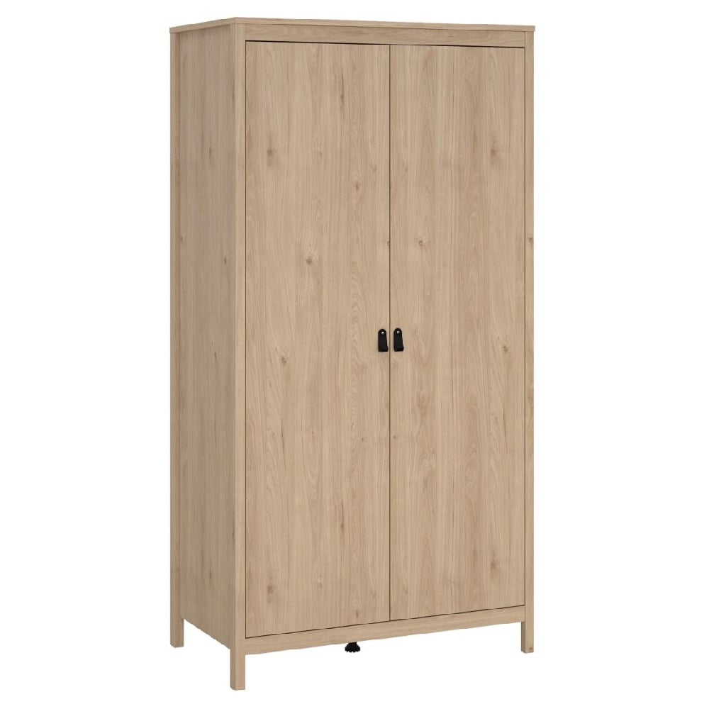 CHOICEWARDROBE Nahlia 2-door oak effect wardrobe with black handles