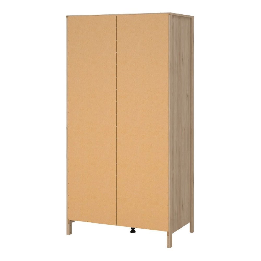 CHOICEWARDROBE Nahlia two-door oak wood-effect wardrobe with black handles