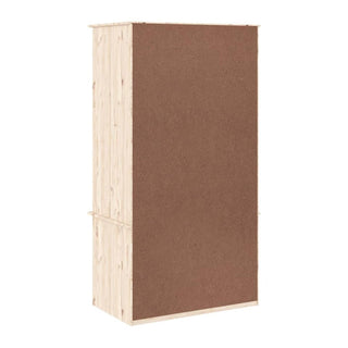 CHOICEWARDROBE Naveri natural wood wardrobe back view with 2 drawers visible