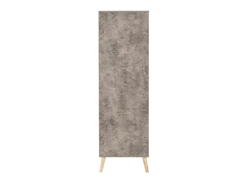 CHOICEWARDROBE Noein 3 door hinged wardrobe in concrete effect charcoal with wooden legs