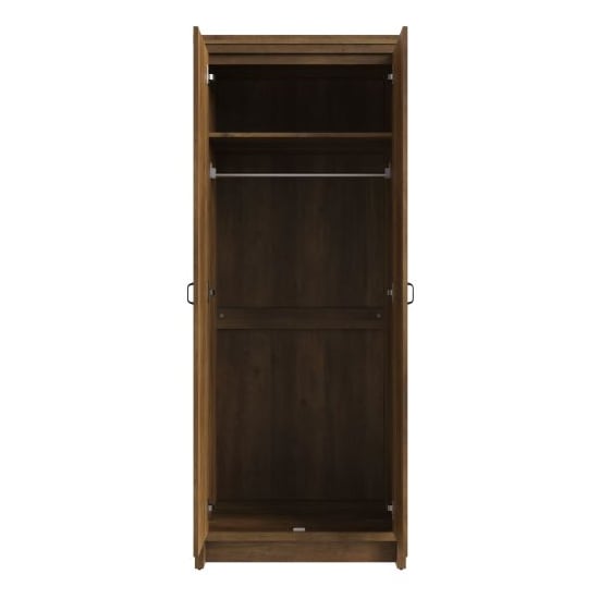 Open CHOICEWARDROBE Nolan 2-door knotty oak wardrobe with hanging rail and shelf