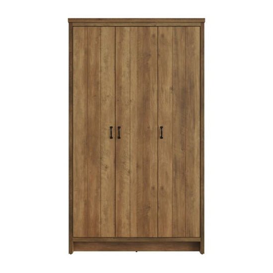CHOICEWARDROBE Nolan knotty oak 3-door wardrobe with black handles