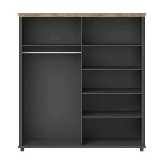 CHOICEWARDROBE 4-door deep green wardrobe interior with hanging rail and shelves