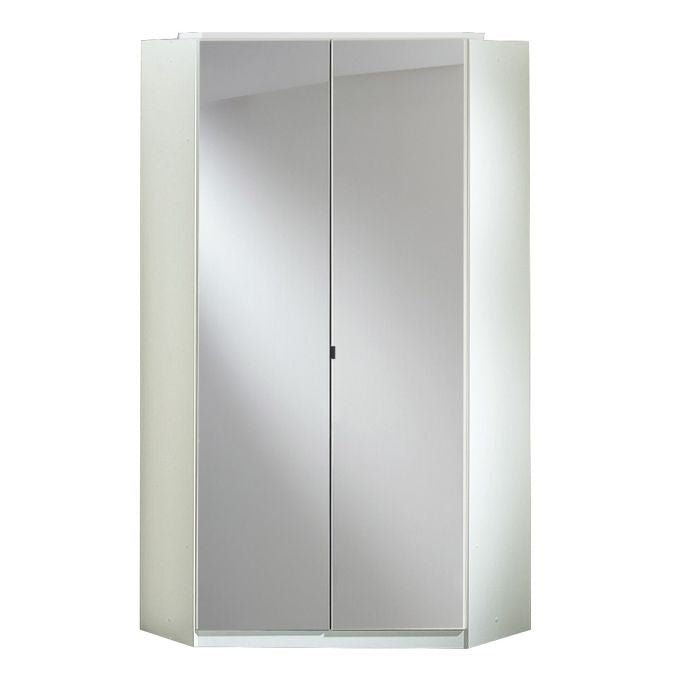 CHOICEWARDROBE Novare white 2-door mirrored corner wardrobe