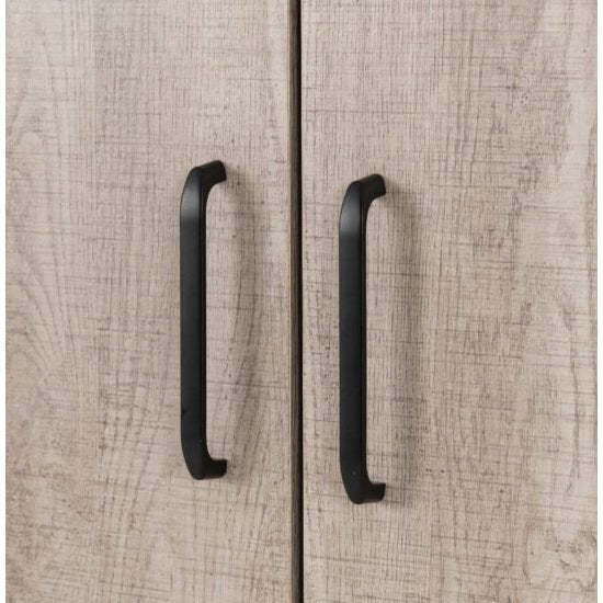 Black handles on light oak doors of CHOICEWARDROBE Oxnard 3 door wardrobe