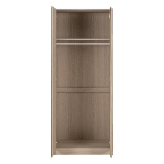 The CHOICEWARDROBE Palmyra 2 Door Mirrored Wardrobe features sliding doors, a hanging rail, upper shelf, and a space-saving design in an 80cm Sonoma Oak finish—perfect for organized, modern storage.