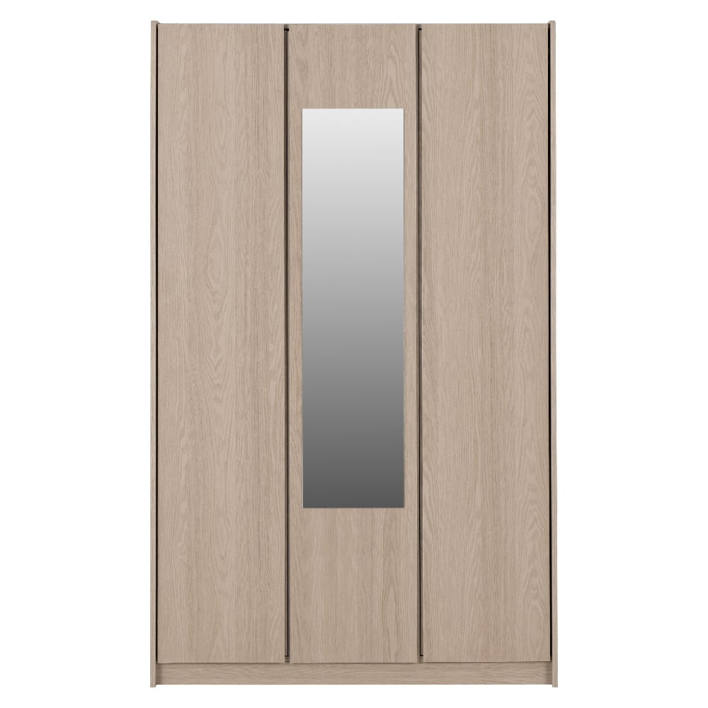 CHOICEWARDROBE 3 door wardrobe Sonoma Oak with mirrored centre door