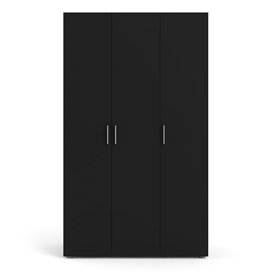 CHOICEWARDROBE Parker black 3-door wardrobe with modern metal handles