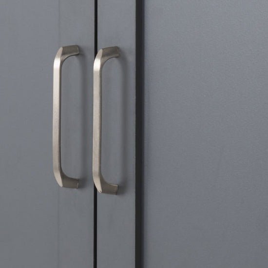 CHOICEWARDROBE Parnu 2 Door Charcoal Grey wardrobe with two brushed metal handles.