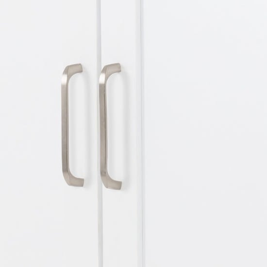 CHOICEWARDROBE Parnu 2 Door White Wardrobe with two silver handles