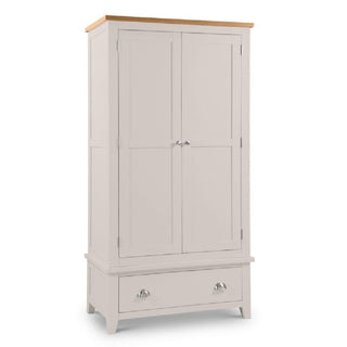 CHOICEWARDROBE Raisie 97cm Grey & Oak 2 Door Wooden Wardrobe with Storage Drawer – Front View