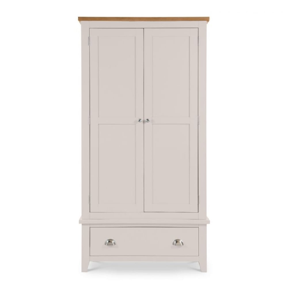 CHOICEWARDROBE Raisie 97cm 2 door wardrobe with 1 drawer in grey and oak finish