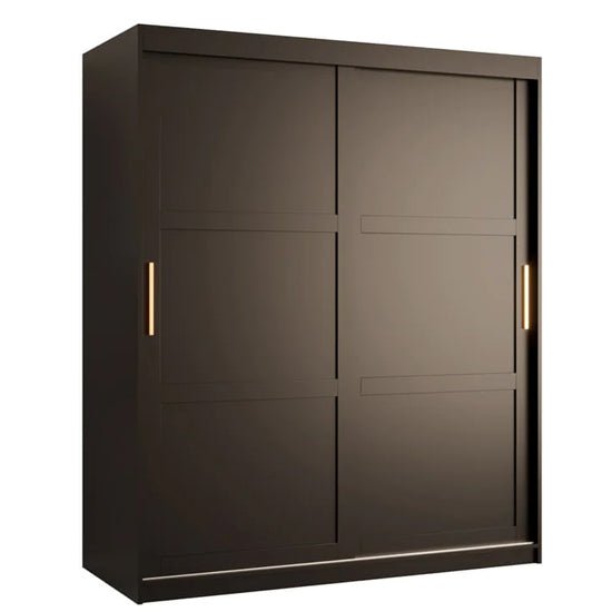 CHOICEWARDROBE Rieti 150cm 2-door sliding wardrobe in matt black with gold handles