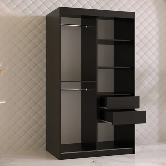 CHOICEWARDROBE Rieti I black 2-door sliding wardrobe with gold handles