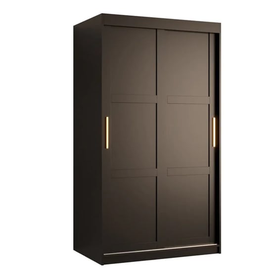 CHOICEWARDROBE 2-door black sliding wardrobe with gold handles
