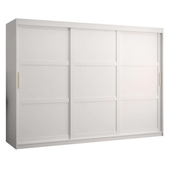 CHOICEWARDROBE Rieti I white 250cm three sliding door wardrobe