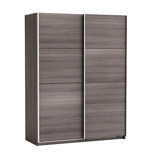 CHOICEWARDROBE 2 door sliding wardrobe, grey oak effect finish, W153.6cm, H203cm