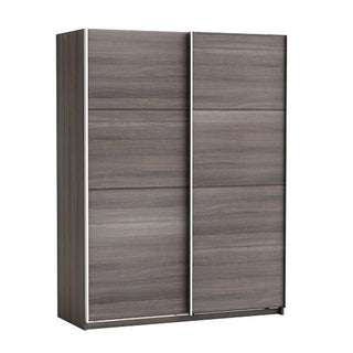 ChoiceWardrobe Rossett 2 door sliding wardrobe in grey oak effect finish – elegant modern design for compact bedrooms.