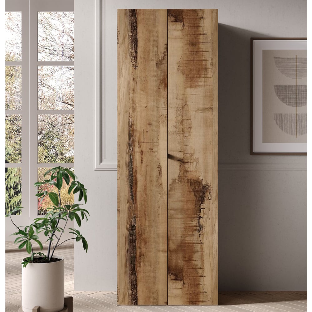 CHOICEWARDROBE Salta slim two-door wardrobe in Rustic Pearl Oak and Dark Graphite