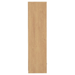 The CHOICEWARDROBE Samaira 2 Door 1 Drawer Wardrobe has a sleek grey gloss front and oak effect frame, shown vertically against a plain white background, evoking classic craftsmanship in compact bedroom storage.