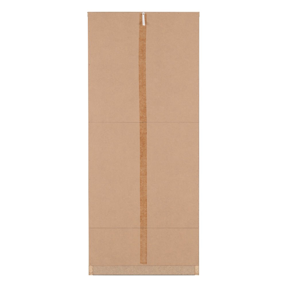 CHOICEWARDROBE Samaira 2 door wardrobe rear panel with oak effect frame and taped seam