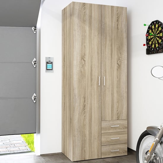 CHOICEWARDROBE Scalia modern oak 2 door 3 drawer wardrobe