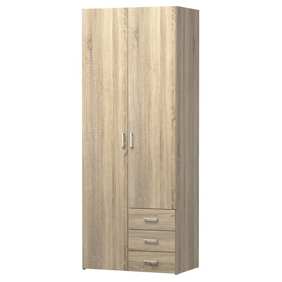 CHOICEWARDROBE Scalia 2 door 3 drawer wardrobe in modern oak finish