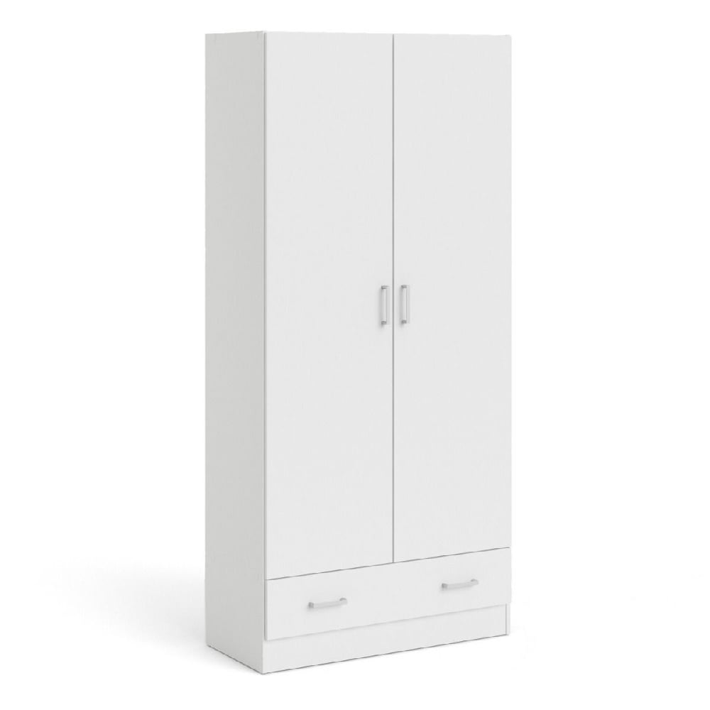 CHOICEWARDROBE Scalia 2 door white wardrobe with lower drawers