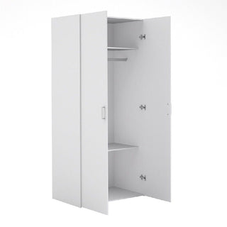 CHOICEWARDROBE Scalia white modern 2-door wooden wardrobe with hanging rail & shelves
