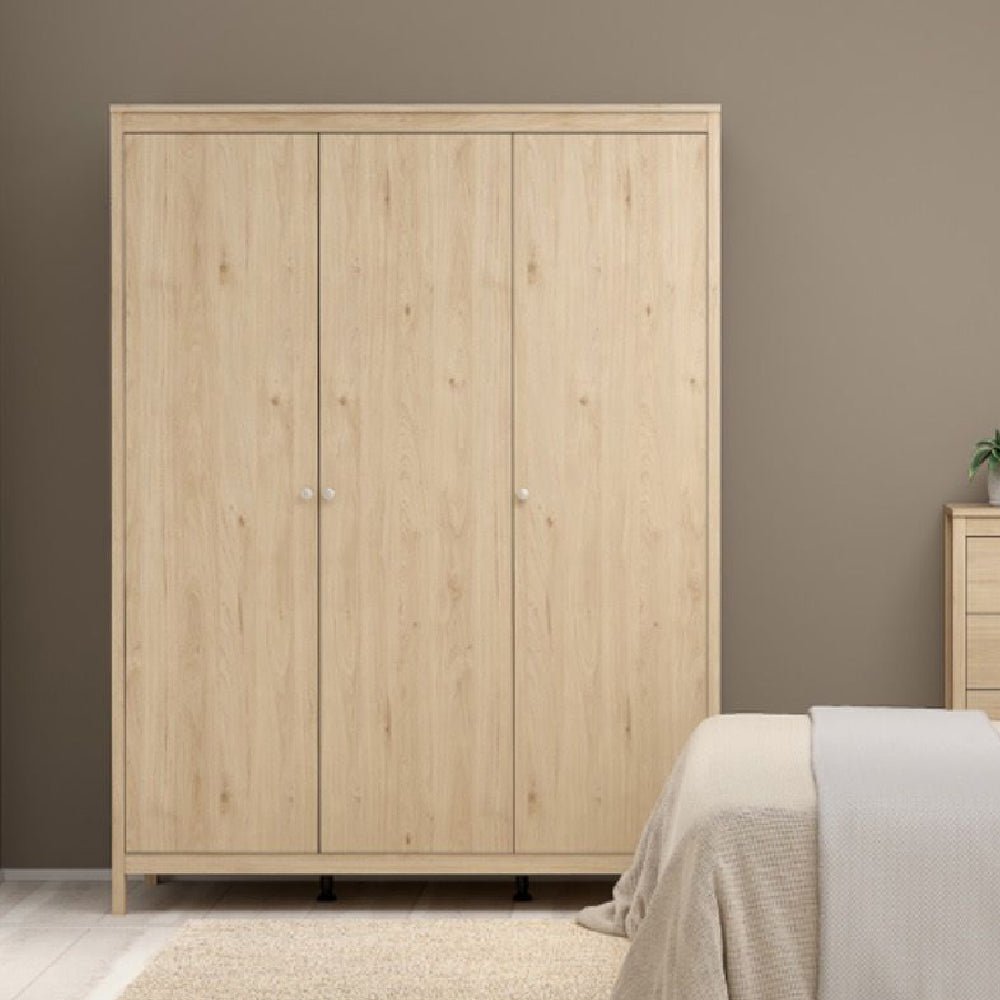 CHOICEWARDROBE Solara oak effect 3-door wardrobe, bedroom furniture set