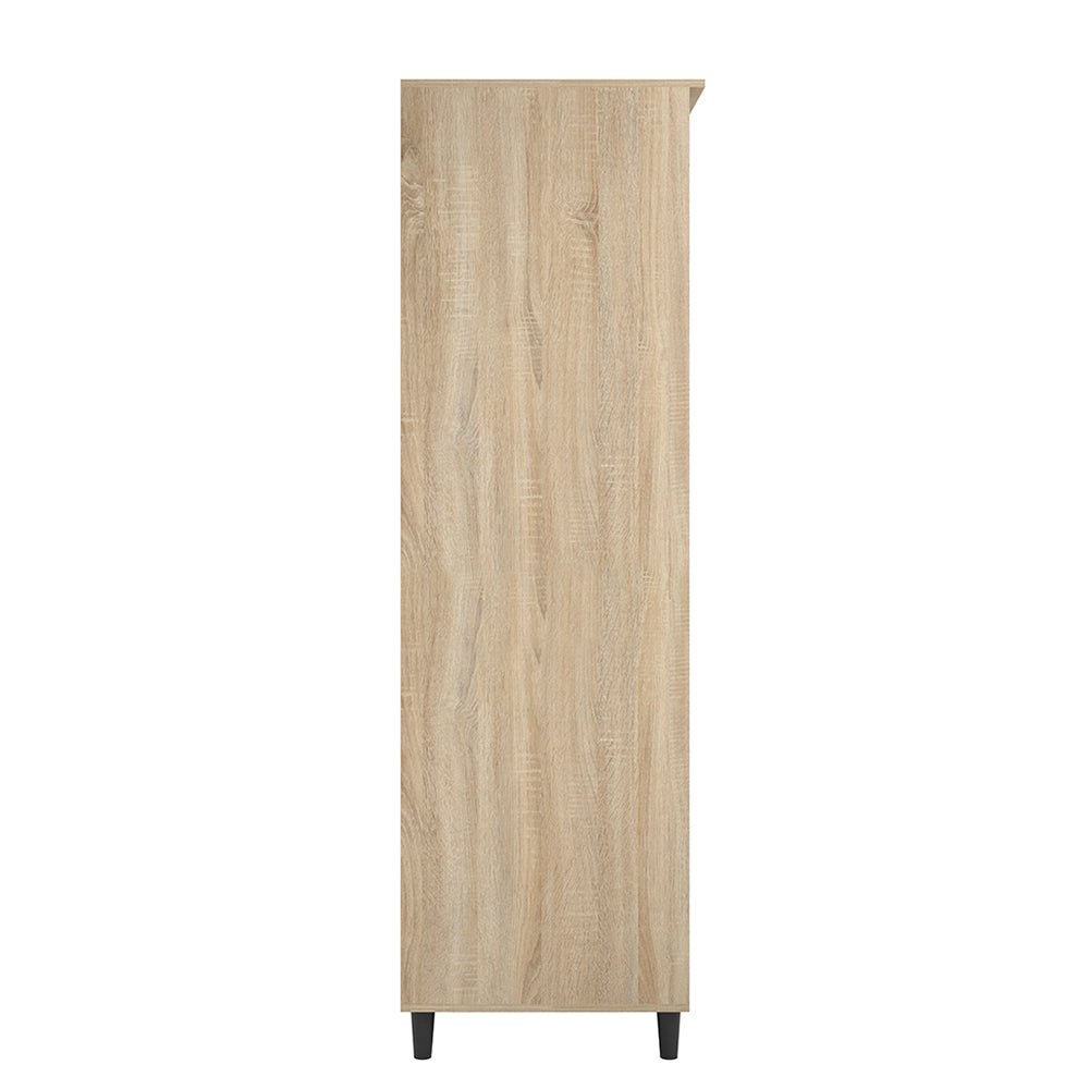 CHOICEWARDROBE Stockholm 100cm wardrobe in Sonoma Oak with black legs, side view.