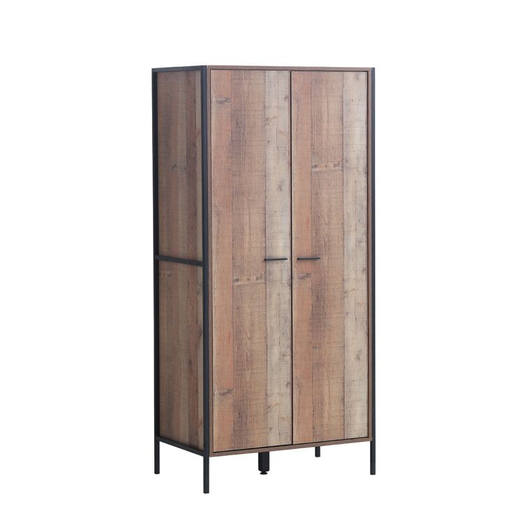 Stretton 2 door rustic oak wardrobe view 3