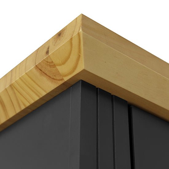 CHOICEWARDROBE Talox 100cm 2 door wardrobe with grey painted finish and oak top